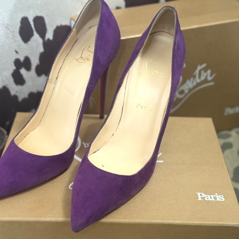 Christian Louboutin Violet Suede Heels